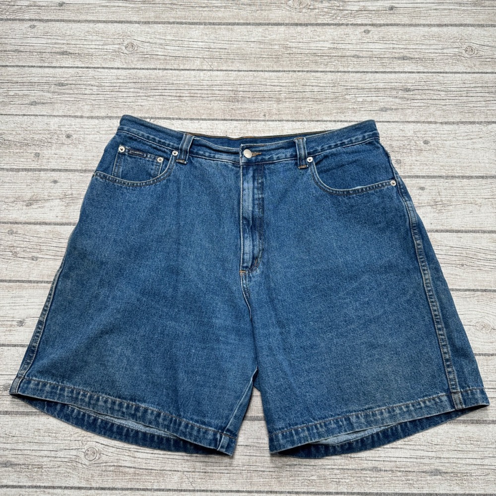 Vintage 90s Jonathan Plus Shorts Women's 38 Blue Denim Mid Rise Cotton Classic
